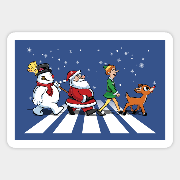 Christmas Road Sticker by amodesigns